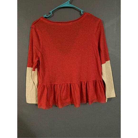 Free People Women's Colorblock Cotton Peplum Cropped Top Size Small - Picture 5 of 5